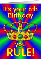 Birthday Crown 6 year old card