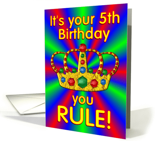 Birthday Crown 5 year old card (915493)