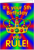 Birthday Crown 5 year old card