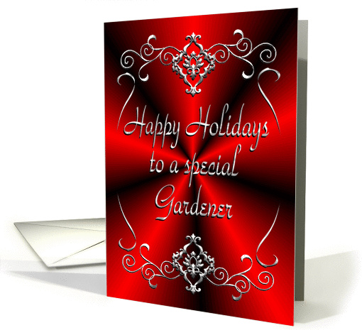 Gardener Happy Holidays Red and Silver card (928270)