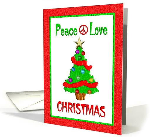 Peace Love Christmas Tree and Ornaments card (928710)