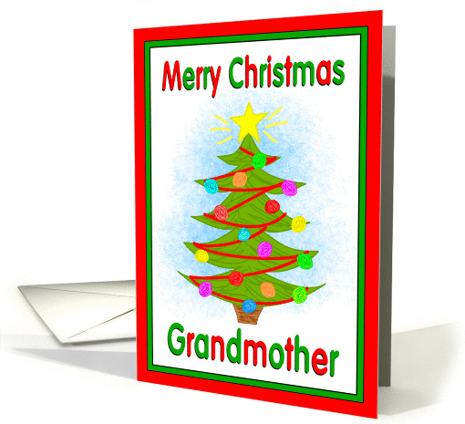 Merry Christmas Grandmother Tree Ornaments from Child card (938858)