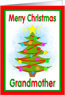 Merry Christmas Grandmother Tree Ornaments from Child card