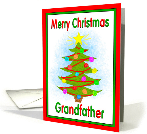 Merry Christmas Grandfather Tree Ornaments from Child card (938859)