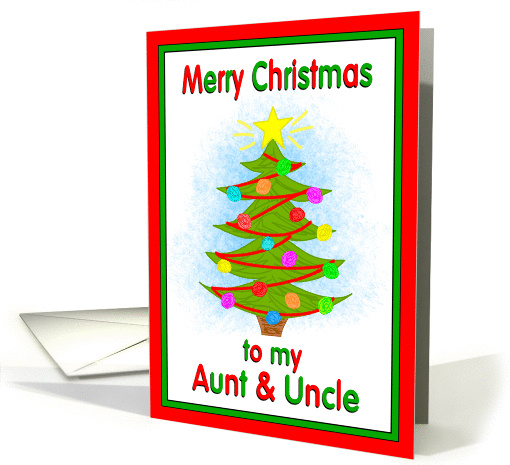 Merry Christmas Aunt & Uncle Tree Ornaments from Child card (938968)