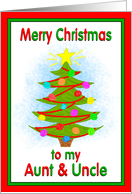 Merry Christmas Aunt & Uncle Tree Ornaments from Child card