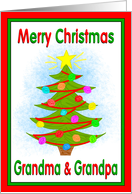 Merry Christmas Grandma & Grandpa Tree Ornaments from Child card