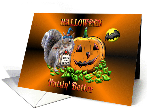 Halloween Squirrel with Pumpkin card (967517)