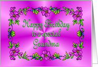 Happy Birthday Grandma Pink with Flowers card