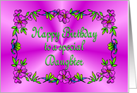 Happy Birthday Daughter Pink with Flowers card