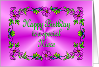 Happy Birthday Niece Pink with Flowers card