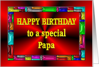 Happy Birthday Papa Colorful Tiles card