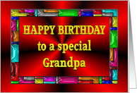 Happy Birthday Grandpa Colorful Tiles card