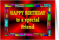 Happy Birthday Friend Colorful Tiles card