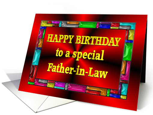 Happy Birthday Father-in-Law Colorful Tiles card (993261)