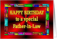 Happy Birthday Father-in-Law Colorful Tiles card