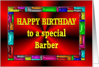 Happy Birthday Barber Colorful Tiles card