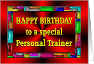 Happy Birthday Personal Trainer Colorful Tiles card