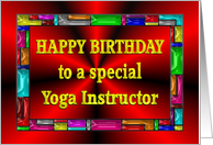 Happy Birthday Yoga Instructor Colorful Tiles card