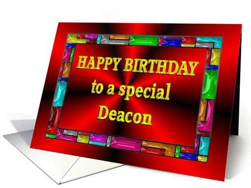 Happy Birthday Deacon Colorful Tiles card (993307)
