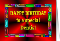 Happy Birthday Dentist Colorful Tiles card
