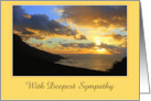 With Deepest Sympathy, Ocean Sunset, Custom Text card