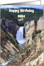 Mike, Lower Yellowstone Falls, Happy Birthday, Custom Text card