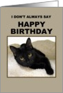 Black Cat Birthday Humor card