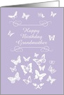 Grandmother Lavender Butterflies Happy Birthday Custom Text card