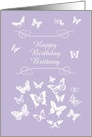 Brittany Lavender Butterflies Happy Birthday Custom Text card