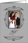 Vintage Gray Wedding Gift Thank You Custom Photo card