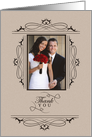 Vintage Sepia Wedding Gift Thank You Custom Photo card