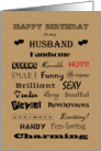 Husband Happy Birthday Words of Praise card