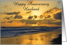 Husband Happy Anniversary Hawaii Beach Sunset, Custom Text card