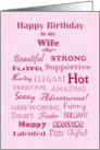 Wife Happy Birthday Words of Love card
