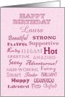 Happy Birthday Words of Love, Custom Text card