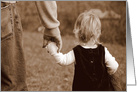Little Girl Holds Her Father’s Hand Blank Notecard card