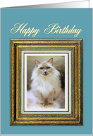 Happy Birthday, Ragdoll Cat Blue Masterpiece card