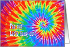 Groovy Rainbow Tie-Dye Party Invitation card