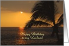 Happy Birthday to Husband Hawaiian Sunset Custom Text card