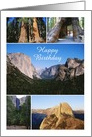 Happy Birthday, Yosemite National Park Collage, Custom Text card