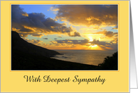 With Deepest Sympathy, Ocean Sunset, Custom Text card
