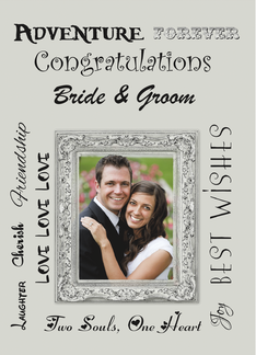 Congratulations to the Bride and Groom, Gray, Custom Photo and Text