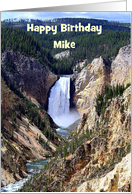 Mike, Lower Yellowstone Falls, Happy Birthday, Custom Text card