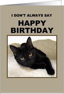 Black Cat Birthday Humor card