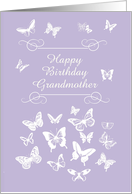 Grandmother Lavender Butterflies Happy Birthday Custom Text card