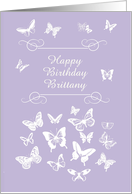 Brittany Lavender Butterflies Happy Birthday Custom Text card