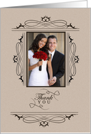 Vintage Sepia Wedding Gift Thank You Custom Photo card