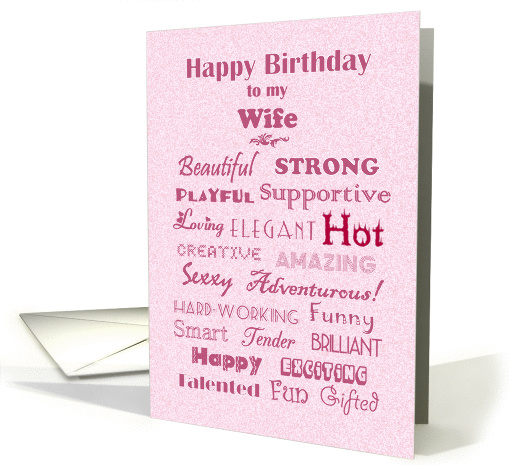 Wife Happy Birthday Words of Love card (1345020)