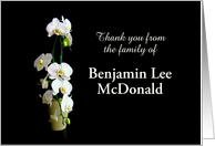 Thank you Sympathy White orchids, Custom Text card